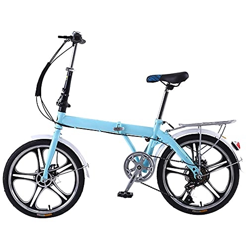 Folding Bike : Agoinz Mountain Bike Or Folding Bike Dual Suspension Wheel, Height Adjustable Seat, For Mountains And Roads, And Save Space Better 7 Speed Blue Bike