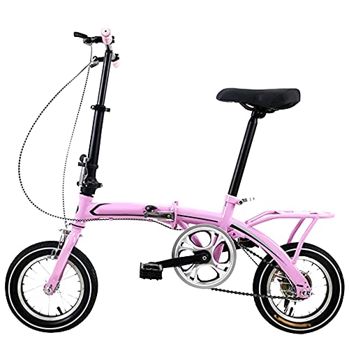 Folding Bike : Agoinz Mountain Bike Pink Bike Happy 12 Inches Dustproof Wear-resistant Tires Bicycl Low Friction, Effortless Riding, Breathable And Smooth Soft Cushion Folding