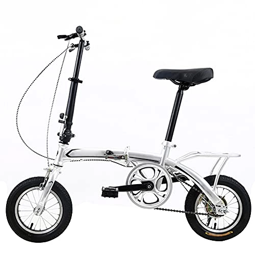 Folding Bike : Agoinz Mountain Bike White 12 Inches Dustproof Wear-resistant Tires Bicycl Low Friction, Effortless Riding, Breathable And Smooth Soft Cushion Folding Bike