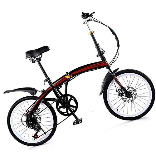 Folding Bike : Agoinz Mountain Bikes Black Cycling Sensitive Fast Folding, Six Level Shifting, For 20 Inch, Thickened High Carbon Steel Material, Ergonomic For Adults Men Women