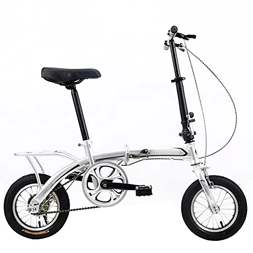 Folding Bike : Agoinz White Mountain Bike Folding Bike 12 Inches Dustproof Wear-resistant Tires Bicycl Low Friction, Effortless Riding, Breathable And Smooth Soft Cushion