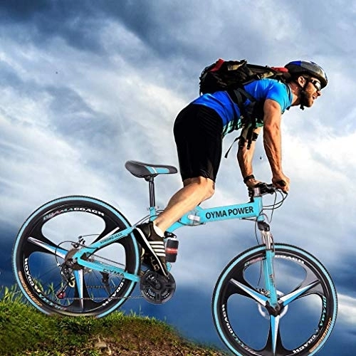 Folding Bike : AGrAdi Adult Road Bikes Mountain Bikes26 Inch Folding Mountain Bike with 21 Speed 3 Spoke Wheels and Shifter High Carbon Steel Frame, Double Disc Brake& Dual Full Suspension Anti-Slip for Men&
