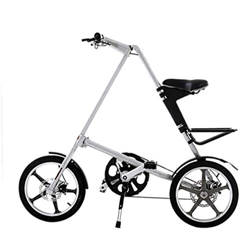 Folding Bike : AGWa Folding Bike -Lightweight Foldable Compact for Commuting & Leisure - 16 inch Wheels, Rear Suspension, Pedal Assist Unisex Bicycle