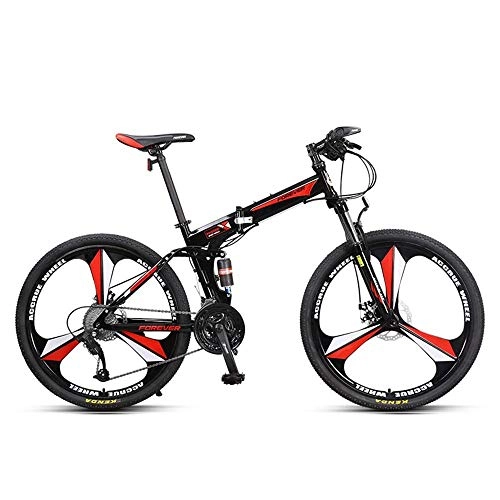 Folding Bike : AI CHEN Folding Mountain Bike Bicycle Adult Men Variable Speed Off Road Double Shock Absorption Soft Tail 26 Inch 27 Speed