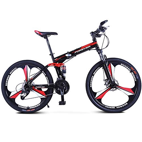 Folding Bike : AI CHEN Folding Mountain Bike Gear Front and Rear Shock Absorbing Bicycle Men and Women Bicycle 27 Speed 26 Inches