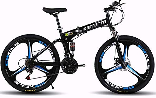 Folding Bike : AI-QX BMX Bike, 26 Inch Mountain Bike, Foldable, Shimano Shift, Front And Rear Mechanical Disc Brakes, 160Cm-195Cm, 15KG, Man / Woman, Black, 27Speed