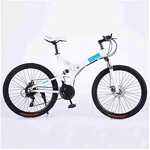 Folding Bike : aipipl Bicycle Mountain Bike Adult MTB Foldable Road Bicycles For Men And Women 24In Wheels Adjustable Speed Double Disc Brake Off-road Bike
