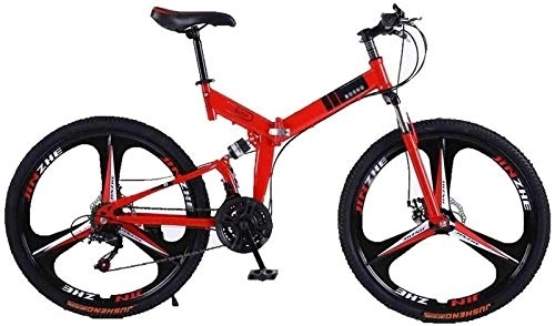 Folding Bike : aipipl Bicycle Mountain Bike Adult MTB Foldable Road Bicycles For Men And Women 26In Wheels Adjustable Speed Double Disc Brake Off-road Bike