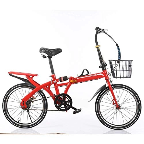 Folding Bike : Allamp Outdoor sports Folding Bicycle, 16 Inches Shock Absorbing Folding TwoWheel Mini Pedal High Carbon Steel Frame Frame Light City Bicycle Adult Student