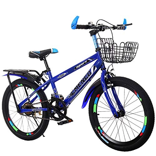 Folding Bike : AMEA 20 / 22 Inch Single Speed Folding Bicycle, Lightweight Bicycle, Full Suspension Mountain Bike, Steel Frame Bikes Portable Traditional Commuter University Road Bicycle, Blue, 20 inch