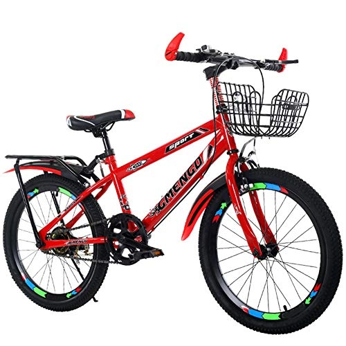 Folding Bike : AMEA 20 / 22 Inch Single Speed Folding Bicycle, Lightweight Bicycle, Full Suspension Mountain Bike, Steel Frame Bikes Portable Traditional Commuter University Road Bicycle, Red, 22 inch