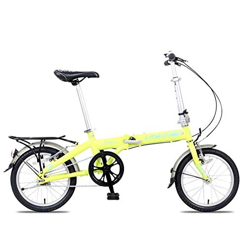 Folding Bike : AOHMG Foldable Bike Single-Speed Folding Bicycle, Lightweight Aluminum Frame, Green