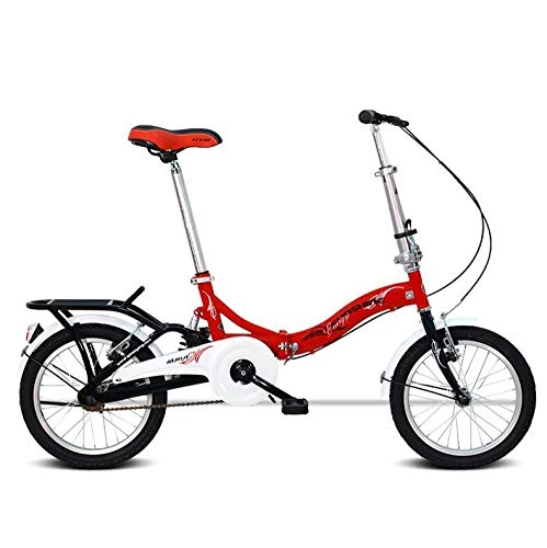 Folding Bike : AOHMG Folding Bikes for Adults Lightweight, Single-Speed Foldable Bike City Folding Bicycle