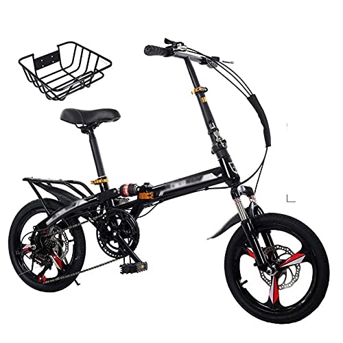 Folding Bike : Aoyo 20-inch Folding Bicycle Can Be Put In The Trunk, Ultra-light Portable Bicycles For Men And Women(Size:Variable speed black-double shock absorption)