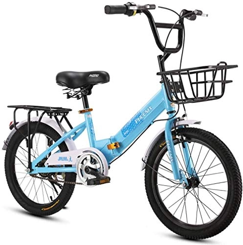 Folding Bike : Aoyo Children's Bicycle 20-Inch Folding Bike, Comfortable Saddle, Non-Slip Pedal, Safe And Sensitive Brake, Student Portable Bicycle, (Size : 20inch)