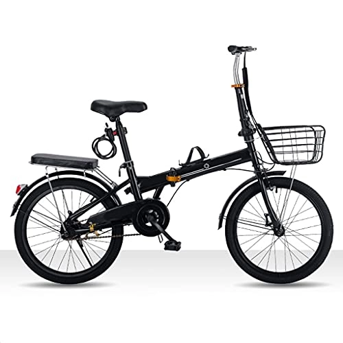 Folding Bike : Aoyo Folding Bicycle Youth Ultralight Variable Speed Mountain Bike Portable And Lightweight 20 Inch High Carbon Steel Bicycle(Color:Single speed-Black)