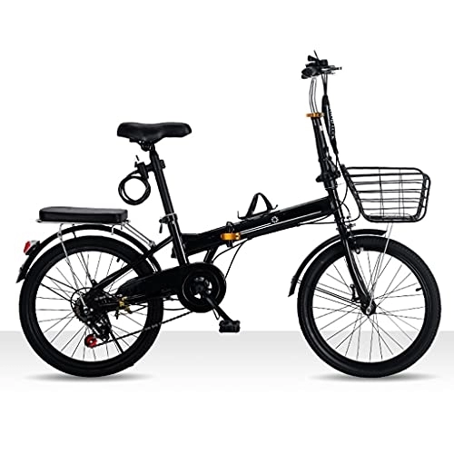 Folding Bike : Aoyo Folding Bicycle Youth Ultralight Variable Speed Mountain Bike Portable And Lightweight 20 Inch High Carbon Steel Bicycle(Color:Variable speed-Black)