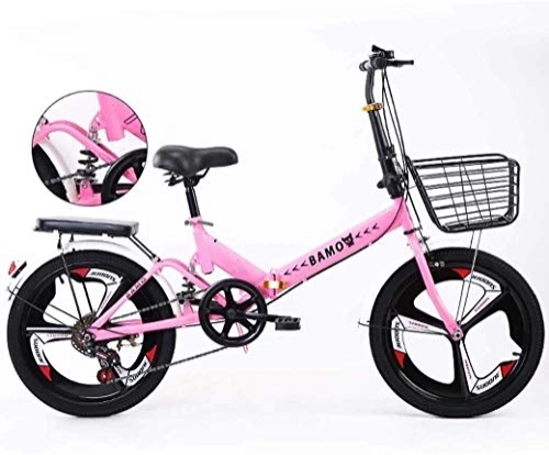 Folding Bike : Aoyo Folding Bikes, 20 Inch Variable Speed Bicycle Lightweight Suspension Anti-Slip for Men And Women, with Load-Bearing Rear Frame, (Color : C2)