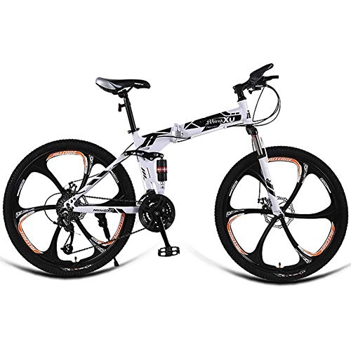 Folding Bike : AQAWAS 27-Speed Adult Folding Bike, 24-Inch Foldable Compact Bicycle, with Anti-Skid and Wear-Resistant Tire, Great for Urban Riding and Commuting, Black