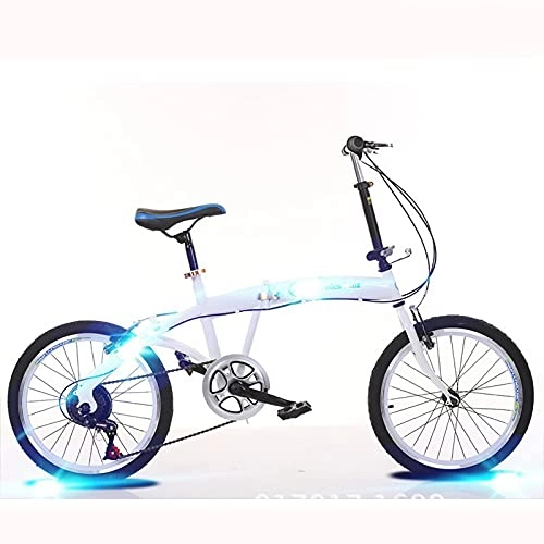 Folding Bike : ASPZQ 20-Inch Folding Variable Speed Bike, Adjustable Seat Dual Disc Brake Folding Bike for Men Women-Students And Urban Commuters, B