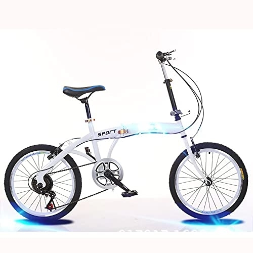 Folding Bike : ASPZQ 20-Inch Folding Variable Speed Bike, Adjustable Seat Dual Disc Brake Folding Bike for Men Women-Students And Urban Commuters, C