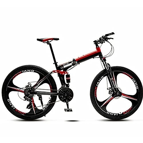 Folding Bike : ASPZQ Folding Bicycle, Double Shock-Absorbing One-Wheel Mountain Bicycle Mountain Bike for Men Women-Students And Urban Commuters, A, 24 inches