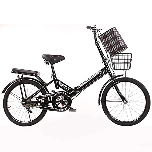 Folding Bike : ASPZQ Folding Bikes, Mini Portable Commuter Bike for Men Women - Students And Urban Commuters, Black, 16 inches