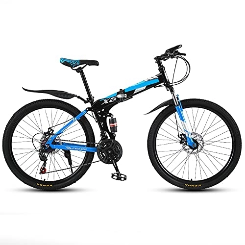 Folding Bike : ASPZQ Folding Mountain Bike, 24-Inch / 26-Inch Double Shock-Absorbing Cross-Country / Variable Wheel Bike for Male And Female Students, C, 26 inches