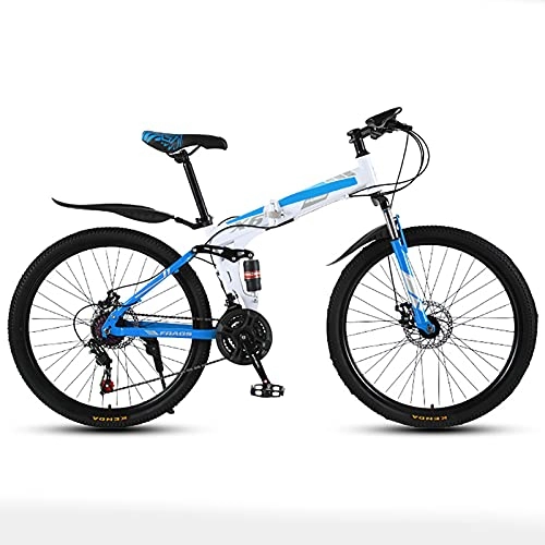 Folding Bike : ASPZQ Folding Mountain Bike, 24-Inch / 26-Inch Double Shock-Absorbing Cross-Country / Variable Wheel Bike for Male And Female Students, D, 26 inches