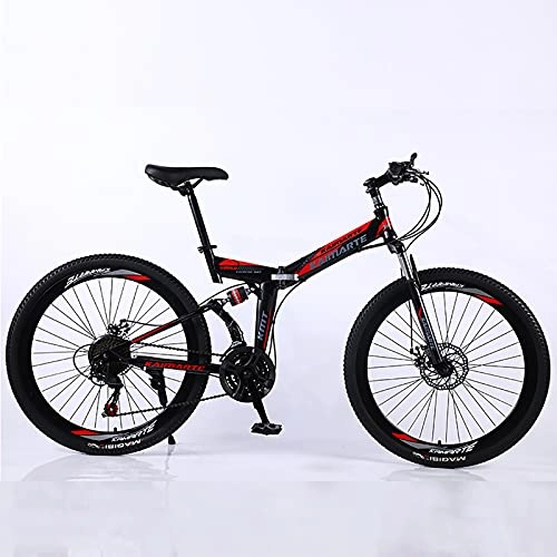 Folding Bike : ASPZQ Student Folding Bicycle, Adjustable Seat Cycling Bikes Dual Disc Brake Folding Bike for Men Women - Students And Urban Commuters, A, 26 inch 21 speed