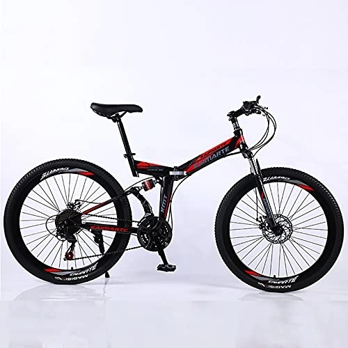 Folding Bike : ASPZQ Student Folding Bicycle, Adjustable Seat Cycling Bikes Dual Disc Brake Folding Bike for Men Women - Students And Urban Commuters, A, 26 inch 27 speed
