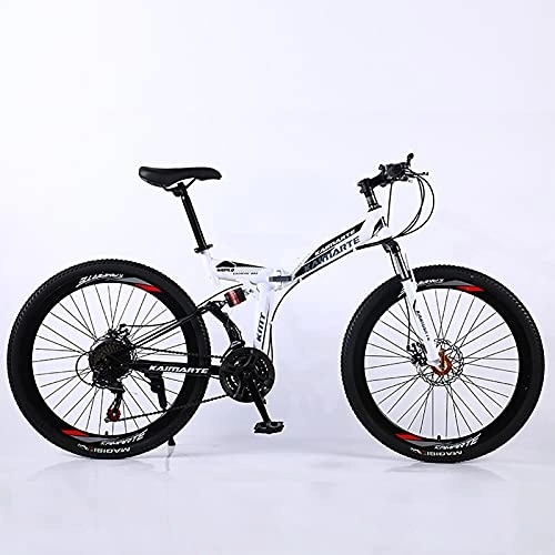 Folding Bike : ASPZQ Student Folding Bicycle, Adjustable Seat Cycling Bikes Dual Disc Brake Folding Bike for Men Women - Students And Urban Commuters, B, 26 inch 27 speed