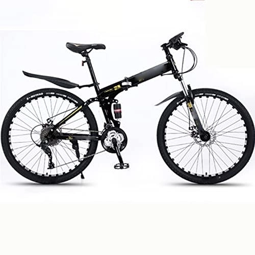 Folding Bike : ASUMUI 26inch Mountain Bike Folding Bicycle Aluminum Alloy Students Variable Speed Off-road Shock-absorbing Bicycles (yellow 27 speed)