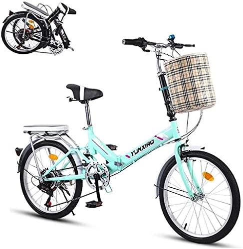 Folding Bike : BaiHogi Professional Racing Bike, Adult Folding Bike 20-Inch Lightweight Carbon Steel Frame Bicycle Portable Foldable Bicycle, Very Suitable for Urban Riding and Commuting-F, F (Color : F, Size : -)