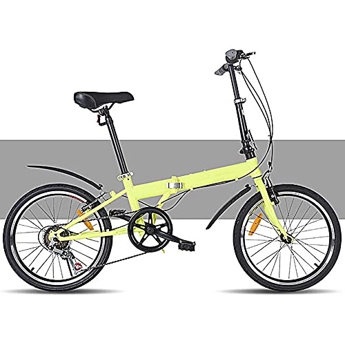 Folding Bike : Bananaww Folding Bikes, 20 Inch 6-Speed Foldable Bicycle, Folding City Bike Bicycle for Urban Commuter, Outdoor Folding Bicycle with High Carbon Steel Frame, Folding Bicycle for adults