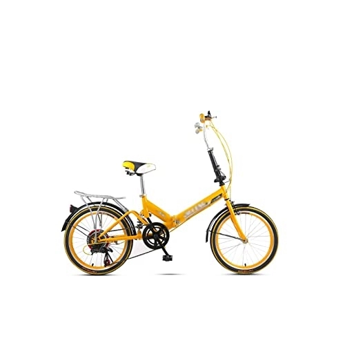 Folding Bike : BEDRE Adult Electric Bicycles, Folding Bike 20 Inch Portable with Variable Speed Shock Absorber Bicycle Adult Male and Female (Color : Yellow)