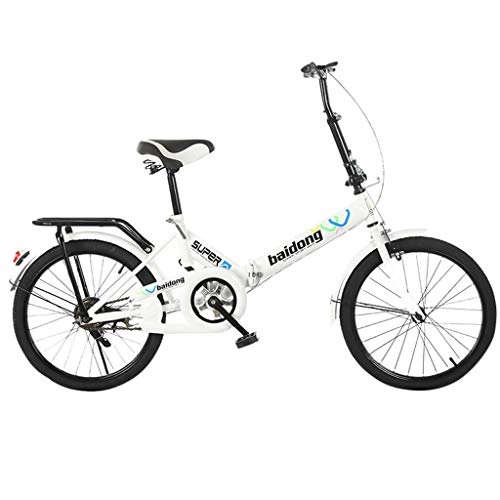 Folding Bike : beetleNew Foldable Bikes Portable 20 Inch Lightweight Mini Folding Bike Adult Student Small Exercise Cycle Bike City Bicycles Country Road Bicycle Travel Outdoor Adjustable Bicycle (White)