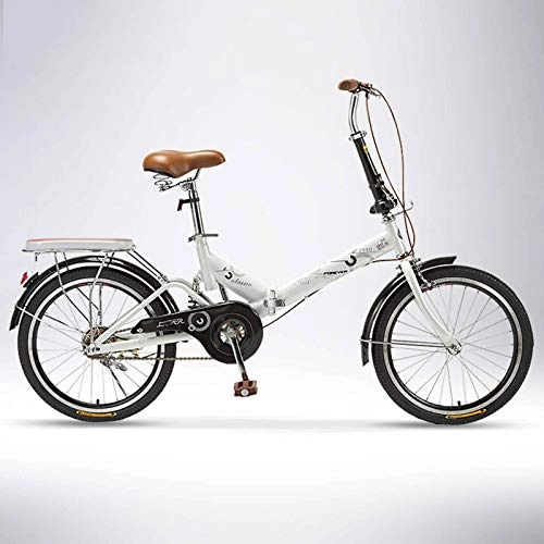 Folding Bike : BEIGOO 20in Single Speed Folding Bike, Mini Compact Bike Bicycle Urban Commuters, Foldable Bicycle Commuter 30lb Lightweight High Tensile Steel Frame for Adult Men and Women Teens-White-20inch