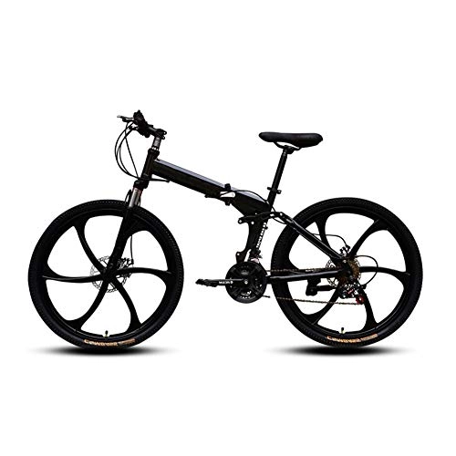 Folding Bike : Bewinch 26 Inch Mountain Bikes, Folding High Carbon Steel Frame Variable Speed Double Shock Absorption Three Cutter Wheels Foldable Bicycle, Suitable for People with A Height of 160-185Cm, B, 21 speed