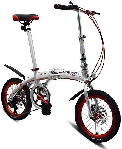 Folding Bike : Bicycle 16 Inch Aluminum Alloy Folding Bicycle Variable Speed Bicycle Lightweight Mini Bike