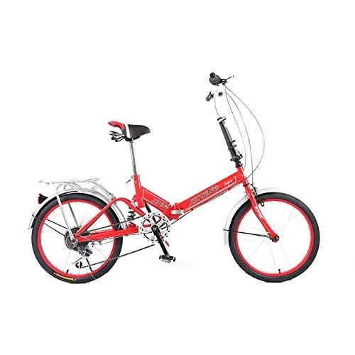Folding Bike : Bicycle 20'' Folding Bike, Lightweight Iron Frame, Foldable Compact Bicycle with Anti-Skid and Wear-Resistant Tire for Adults Men's Women's Bike