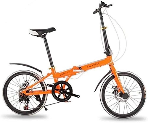 Folding Bike : Bicycle 20 inch 16 inch aluminum alloy folding car 7 speed disc brake folding bicycle youth bicycle sports bicycle leisure bicycle, Size:16 inches. (Color : 4, Size : 16 inches.)
