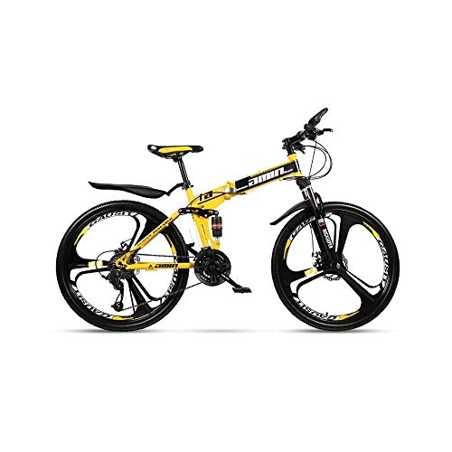Folding Bike : Bicycle 24 Speed Folding Mountain Bike Bicycle 24-inch Male and Female Students Shift Double Shock Absorber Adult Commuter Foldable Dual Disc Brakes Double Shock Absorber Soft Tail Bike