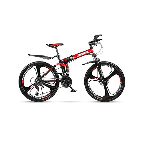 Folding Bike : Bicycle 24 Speed Folding Mountain Bike Bicycle 24-inch Male and Female Students Shift Double Shock Absorber Adult Commuter Foldable Dual Disc Brakes Double Shock Absorber Urban Track Bike