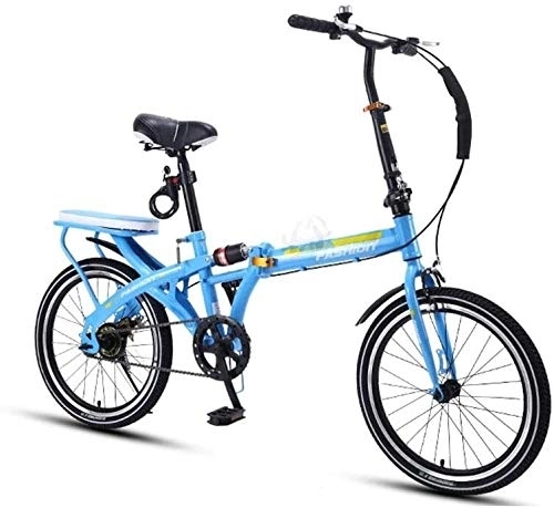 Folding Bike : Bicycle Bike Folding Bicycle Road Bike Ultra Bicycle Light Portable Bicycle Shopper Bicycle Bike Shock Absorption Small Wheel Adult Student Bicycle City Bike (Color : Blue)