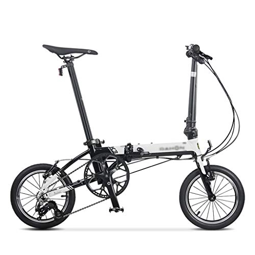 Folding Bike : Bicycle Classic Freestyle Bike Foldable Boys And Girls Bikes (Color : White, Size : 119.5 * 91cm)
