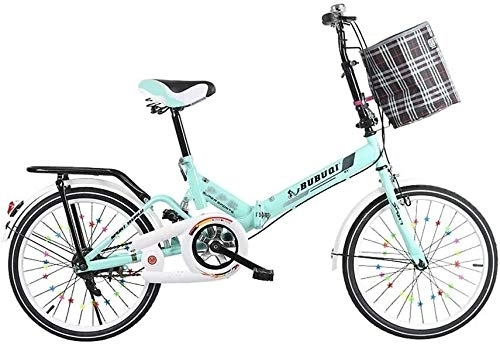 Folding Bike : Bicycle Commuting style Outdoor Folding bicycle Compact City Bike students Bicycle Lightweight Bike Shopper Bicycle lovely bike adult Adjustable (Color : Blue)
