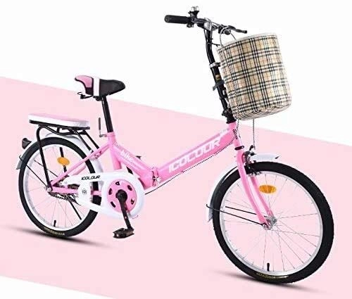Folding Bike : Bicycle Foldable Bicycle 16 / 20 Inch Bicycle Foldable Bicycle Small And Convenient No Space Required High Carbon Steel Frame Aluminum Alloy Knife Ring V-shaped Brake Ultra Light Portable Bicycle