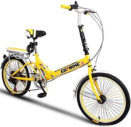 Folding Bike : Bicycle Foldable Bikes Folding Bicycle Ultra Light Portable Mini Small Wheel Speed Shock Absorption (20 Inch / 16 Inch), Size:16in (Color : 4, Size : 16in)