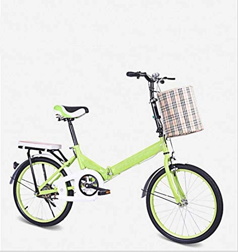 Folding Bike : Bicycle folding bicycle 20 inch non-shift bicycle lightweight bicycle suitable for mountain roads and rain and snow roads. This bicycle is foldable. (Color : Green)